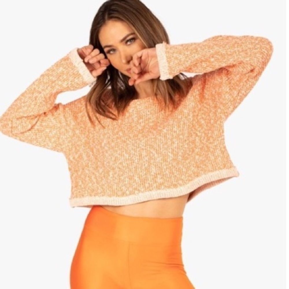 NWT Koral Valor orange cropped‎ sweater size XL